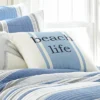 St Bart Beach Life Decorative Pillow - Blue, White - Levtex Home