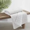 Mills Waffle Bright White Quilted Throw - Levtex Home