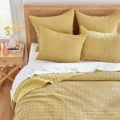 Mills Waffle Ochre Euro Sham Set Of 2- Levtex Home -Levtex Home Shop GUEST 225d7679 6813 4db8 b887 8a756d67a3f3