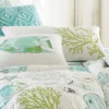 Biscayne - Green Coral Embroidered Pillow - Green, White - Levtex Home -Levtex Home Shop GUEST 248fd094 273b 4428 805c 29bb5010bfea