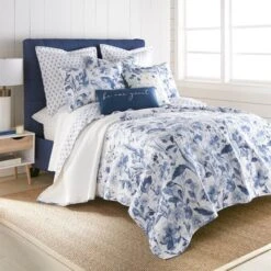Linnea Blue Floral Quilted Euro Sham - 2pk - Levtex Home -Levtex Home Shop GUEST 3b079ed0 7206 4689 8ee2 5746c885f61a 2