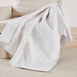 Sherbourne Taupe Stitch Quilted Throw - Levtex Home