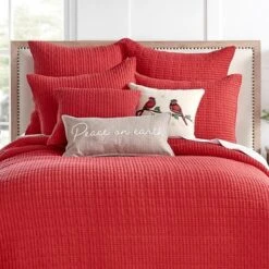 Mills Waffle Red Euro Sham Set Of 2- Levtex Home -Levtex Home Shop GUEST 63de4848 0ee0 4fb7 afaf e45b30da3735