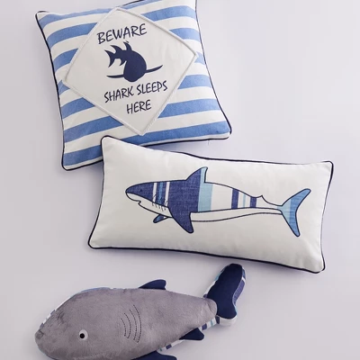 Sammy Shark Shaped Decorative Pillow - Levtex Home 3 Sammy Shark Shaped Decorative Pillow - Levtex Home