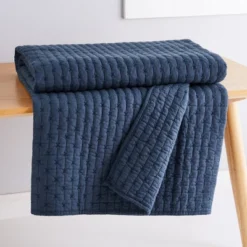 Cross Stitch Navy Quilted Throw- Levtex Home -Levtex Home Shop GUEST 6ec8a91a 2906 40f7 80ec 506133c95fe1