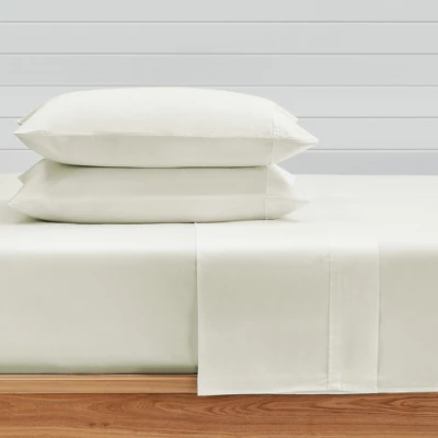 Cream 300TC Sateen Twin 3pc Sheet Set - Levtex Home 3 Cream 300TC Sateen Twin 3pc Sheet Set - Levtex Home