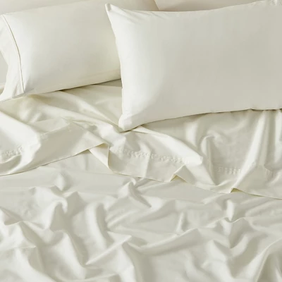Cream 300TC Sateen Twin 3pc Sheet Set - Levtex Home 4 Cream 300TC Sateen Twin 3pc Sheet Set - Levtex Home - Image 2