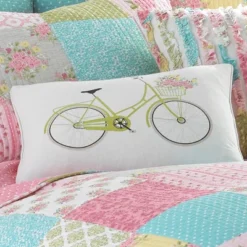 Vintage Rose Bicycle Decorative Pillow - Levtex Home