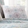 Spruce Spa Blue Embroidered Decorative Pillow - Levtex Home