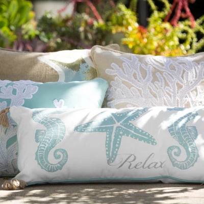 Blue Bay Seahorse Relax Decorative Pillow - Levtex Home 4 Blue Bay Seahorse Relax Decorative Pillow - Levtex Home - Image 2