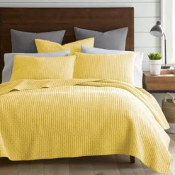 Cross Stitch Yellow Euro Sham Set Of 2 - Levtex Home