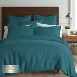 Washed Linen Teal Blue Sham - Levtex Home