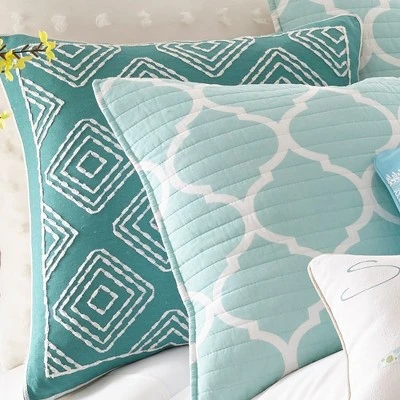 Del Ray Teal Crewel Stitch Decorative Pillow - Levtex Home 3 Del Ray Teal Crewel Stitch Decorative Pillow - Levtex Home