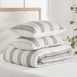 Monroe Stripe Grey Duvet Set - Levtex Home -Levtex Home Shop GUEST dae8a82a 74c3 408c 85aa a7bcbe79a194
