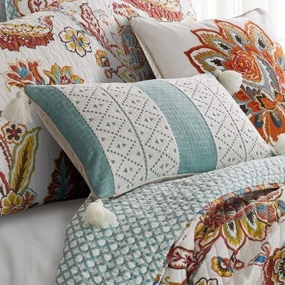 Eden Teal Decorative Pillow - Levtex Home 3 Eden Teal Decorative Pillow - Levtex Home