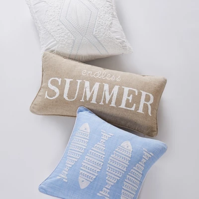 Blue Sea Chenille Tufted Decorative Pillow - Levtex Home 3 Blue Sea Chenille Tufted Decorative Pillow - Levtex Home